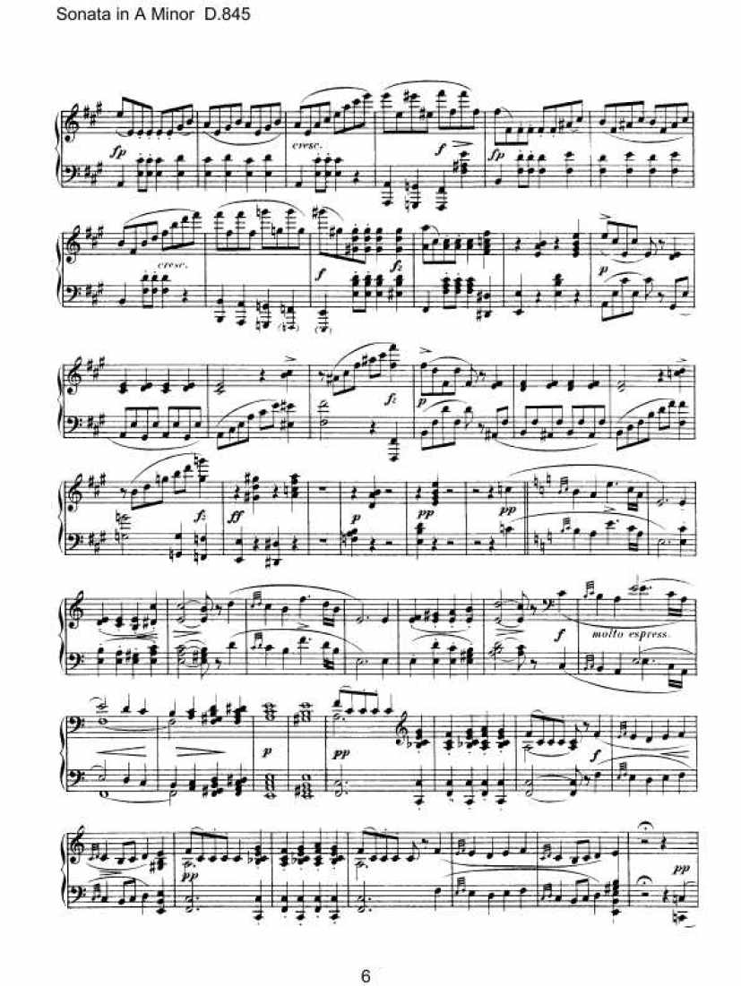 舒伯特A小调奏鸣曲 D. 845  Schubert  Piano Sonata No.16 in A minor D. 845钢琴谱