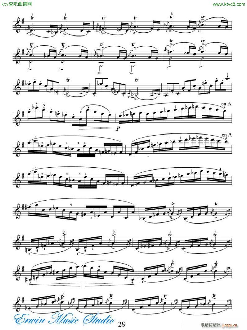 克莱采尔 《克莱采尔 42首练习曲Rudolphe Kreutzer 42 Studies 13 21》简谱