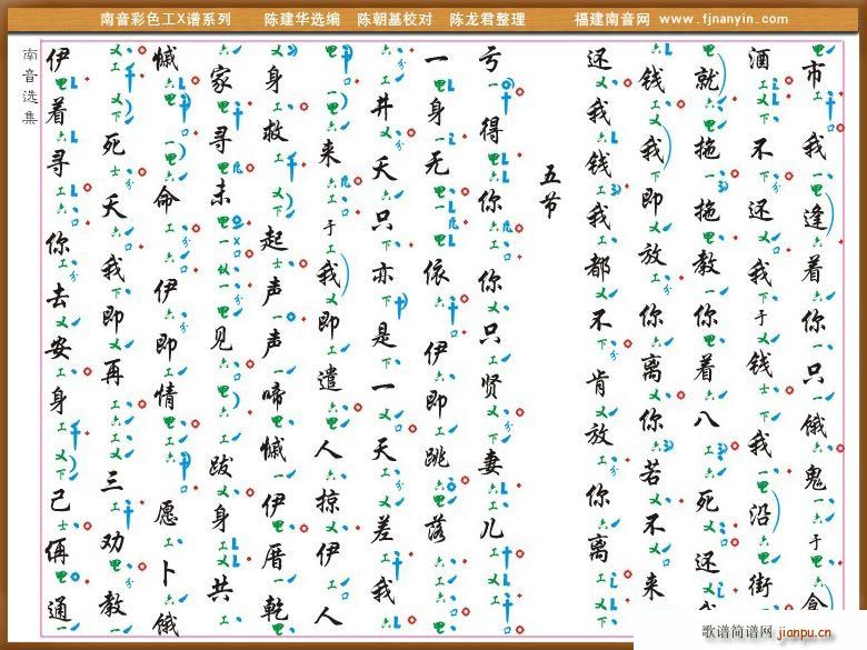 未知 《[南音工X谱]汝因势》简谱