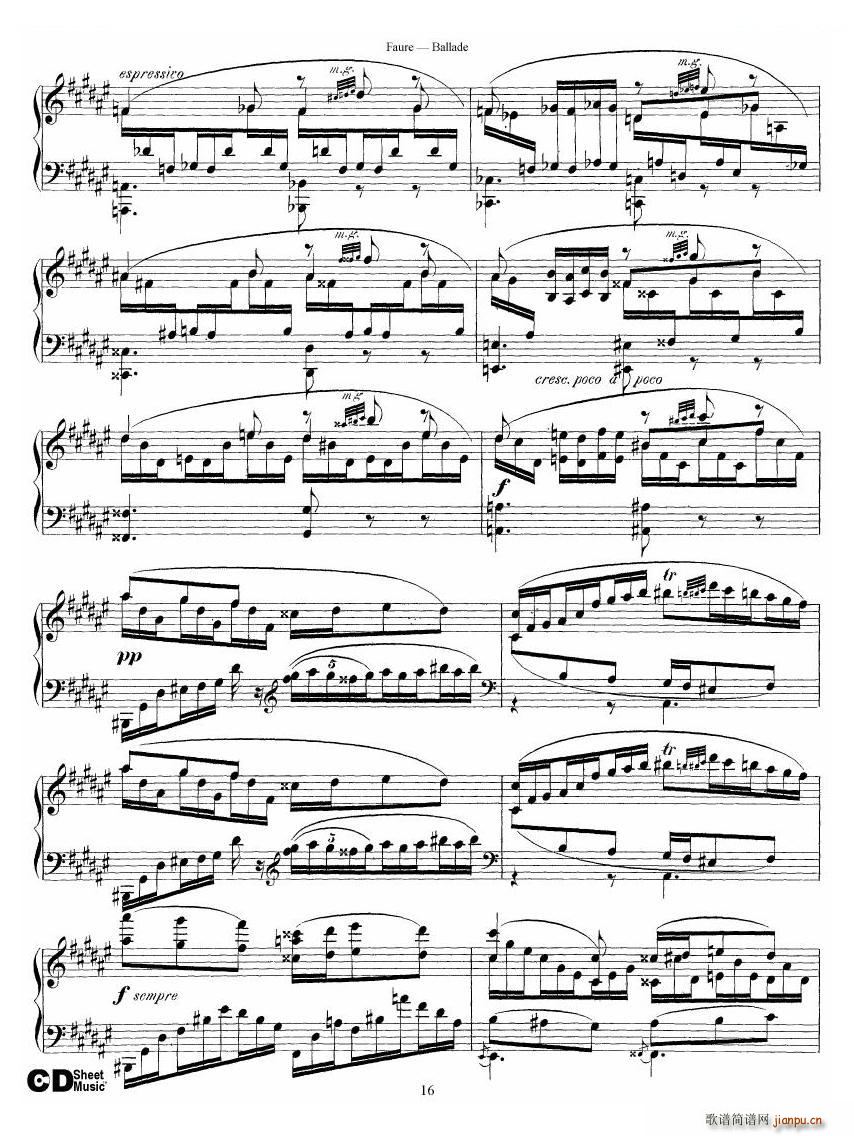 未知 《Faure - Ballade Op 19 Ballade Op 19 -》简谱